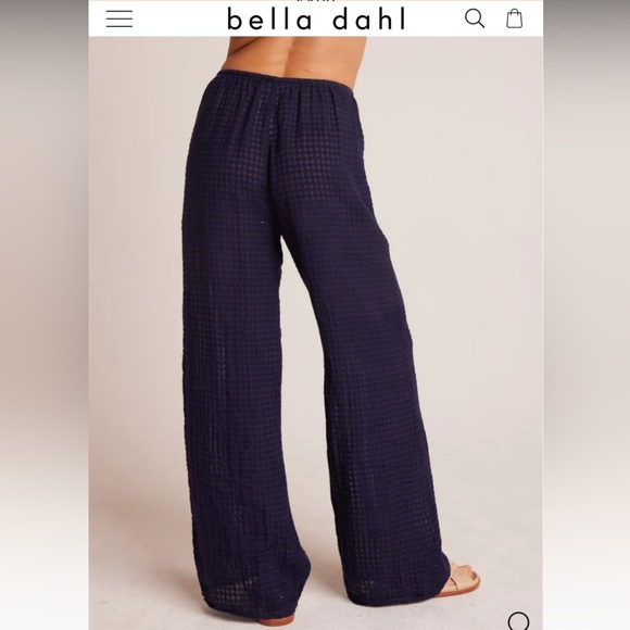 NWOT Bella Dahl Wide Leg Pocket Beach Pant - Tropic Navy Size Small - Picture 2 of 4